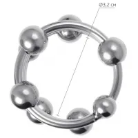 Фото TOYFA Basic Металлическое кольцо с подвижными бусинами под головку пениса Metal by Toyfa