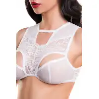 Фото Erolanta Lingerie Белый бралетт Erolanta с кружевными вставками 50-52