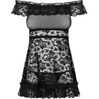 Фото Obsessive, Польша Игривый кружевной бэби-долл с трусиками-стрингами Flores L/XL