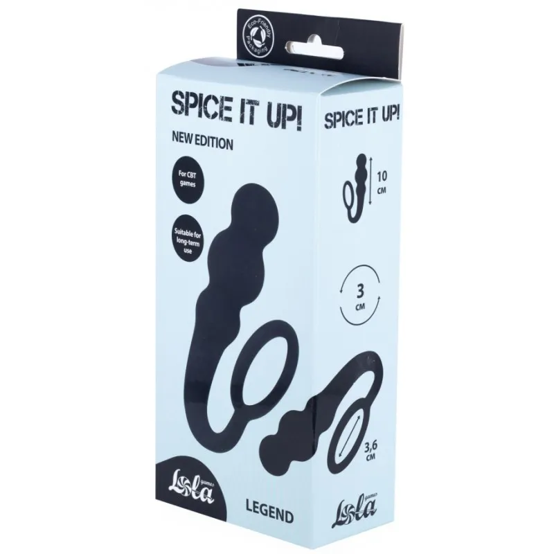 Изображение Lola Toys, Россия Анальная пробка с кольцом на пенис Spice It Up Legend Black