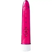 Фото Topco Sales Розовый вибратор со стразами Cristal 6x Vibe Rose 18 см