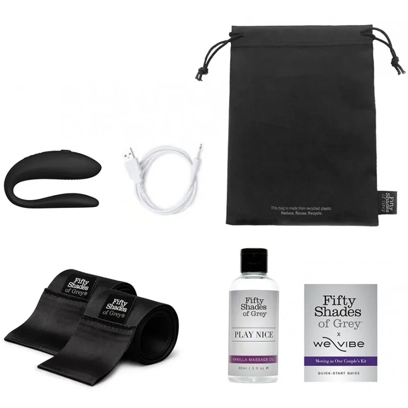 Фото Fifty Shades of Grey, Великобритания Набор для пар Moving As One Fifty Shades of Grey со смарт-вибратором для пар We-Vibe Sync Lite