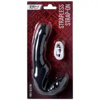 Фото TOYFA Basic Безремневой страпон с вибрацией Black and Red by Toyfa 35 см черный