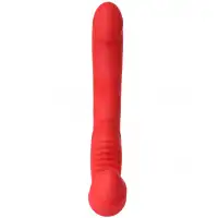 Изображение TOYFA Basic Безремневой страпон с вибрацией Black and Red by Toyfa 35 см красный