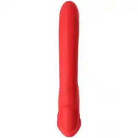 Изображение TOYFA Basic Безремневой страпон с вибрацией Black and Red by Toyfa 35 см красный