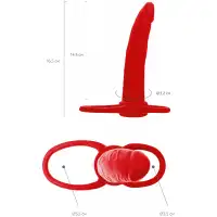 Фото Toyfa, Китай Насадка для двойного проникновения Black and Red by Toyfa 17 см красная