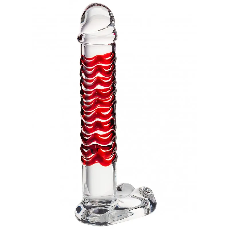 Изображение Sexus Glass Реалистичный фаллос с ярко выраженной головкой и массажным рельефом Sexus Glass 16 см