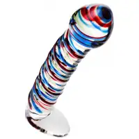 Изображение Sexus Glass Ребристый фаллос из стекла Sexus Glass 17 см