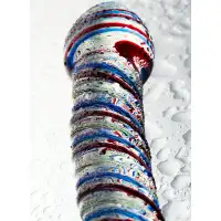 Изображение Sexus Glass Ребристый фаллос из стекла Sexus Glass 17 см
