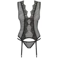 Фото Obsessive, Польша Прозрачный корсет с ажурным кружевом и трусиками Meshlove L/XL