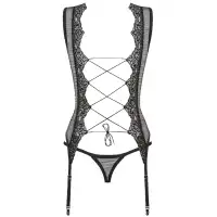 Фото Obsessive, Польша Прозрачный корсет с ажурным кружевом и трусиками Meshlove L/XL