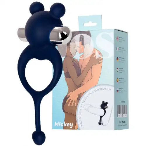 Изображение  Эрекционное кольцо с вибрацией и хвостиком Jos Mickey