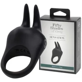 Эрекционное виброкольцо Fifty Shades of Grey Sensation с клиторальным стимулятором черное
