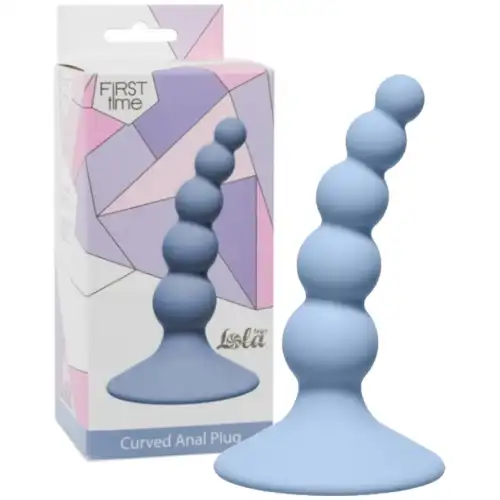 Lola Toys, Россия Анальная елочка на присоске First Time Ribbed Plug Blue — купить в Минске Фото Lola Toys, Россия Анальная елочка на присоске First Time Ribbed Plug Blue