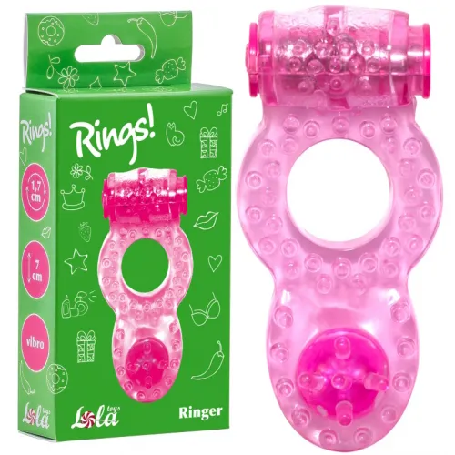 Изображение Lola Toys, Россия Тянущееся виброкольцо для эрекции Rings Ringer Pink