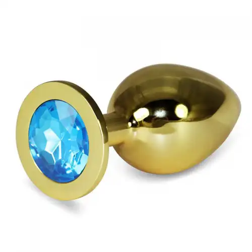 Фото Lovetoy, Китай Анальное украшение Golden Plug Large голубой