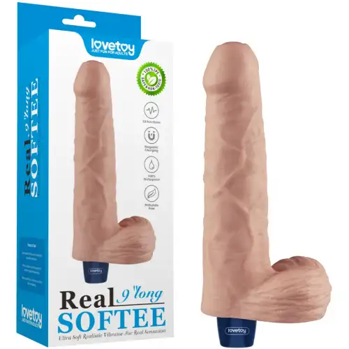Фото Lovetoy, Китай Классический вибратор с мошонкой Real Softee 23 см