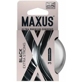 Утолщенные презервативы Maxus Extra Strong черные 3 шт