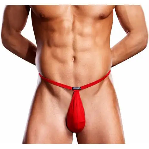 Изображение  Мужские V-стринги Pouch красного цвета S/M
