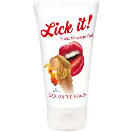 Съедобный массажный гель с ароматом коктейля Sex On The Beach Lick It Erotic Massage Gel 50 мл