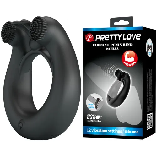 Изображение Pretty Love Перезаряжаемое эрекционное виброкольцо Vibrant Penis Ring Dahlia