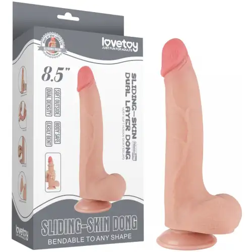 Фото  Реалистичный фаллоимитатор с эффектом двойной кожи Lovetoy Sliding-Skin Dual Layer Dong 20 см