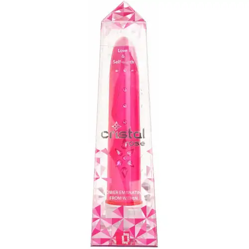 Фото Topco Sales Розовый вибратор со стразами Cristal 6x Vibe Rose 18 см