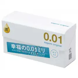 Полиуретановые презервативы Sagami Original 0,01 Extra Lub 12 шт