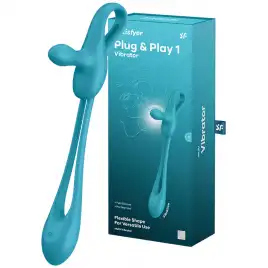 Многофункциональный вибратор для пар с гибкой основой Satisfyer Plug & Play 1 голубой
