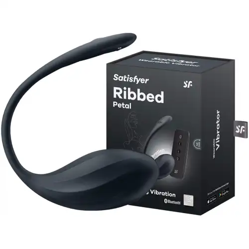 Satisfyer, Германия Мощный смарт-вибростимулятор Satisfyer Ribbed Petal черный — купить в Минске Изображение Satisfyer, Германия Мощный смарт-вибростимулятор Satisfyer Ribbed Petal черный
