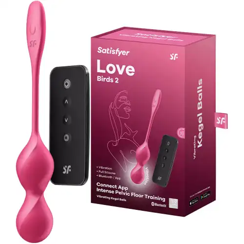 Фото Satisfyer, Германия Вагинальные смарт-шарики с вибрацией Satisfyer Love Birds 2 красные