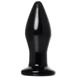 Стеклянная вибровтулка Sexus Glass чёрная 11 см