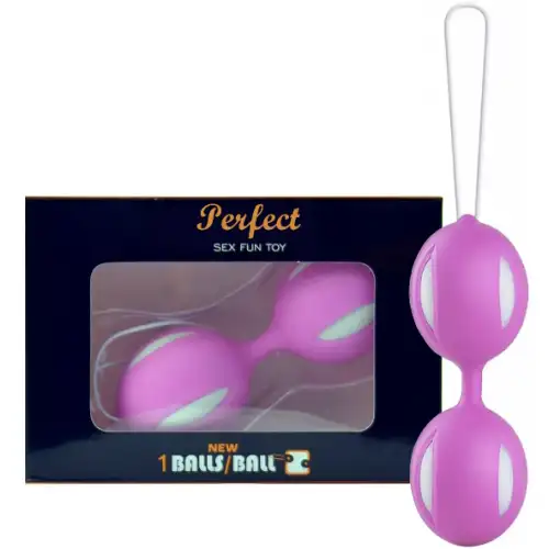 Изображение  Вагинальные шарики со смещенным центром тяжести Sex Fan Toy бело-розовые