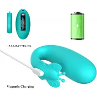 Фото Pretty Love, Китай Виброяйцо с поступательными движениями Pretty Love Remi с пультом ДУ бирюзовое