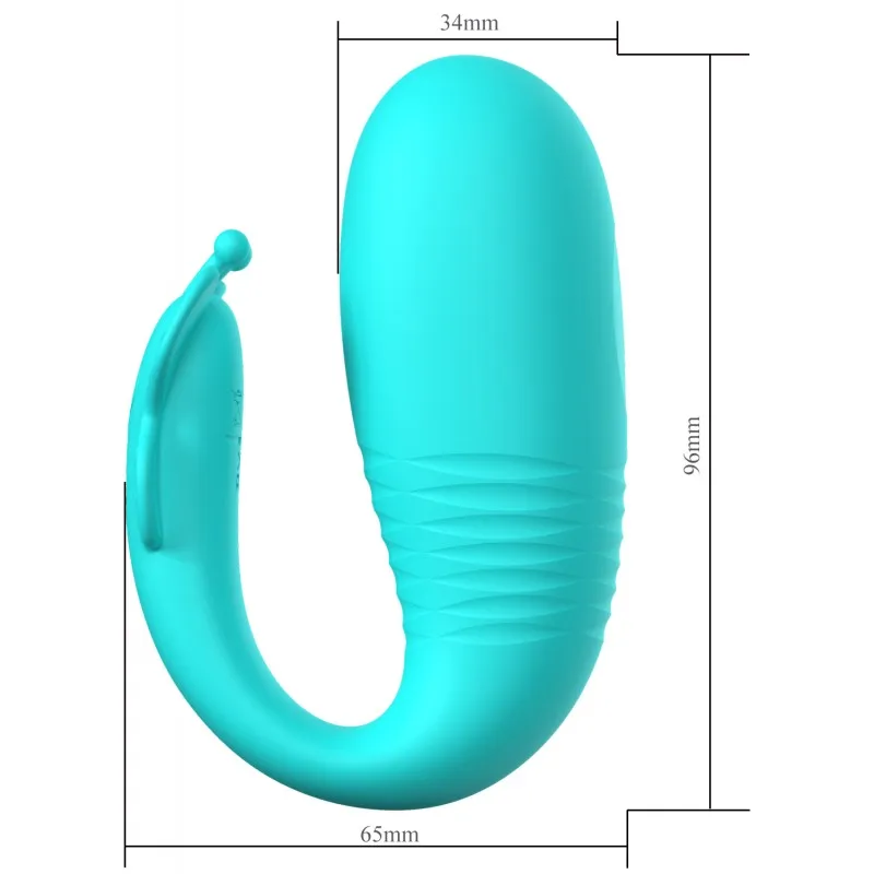 Фото Pretty Love, Китай Виброяйцо с поступательными движениями Pretty Love Remi с пультом ДУ бирюзовое