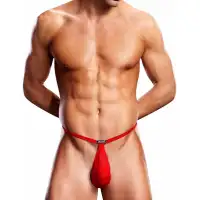 Изображение  Мужские V-стринги Pouch красного цвета S/M