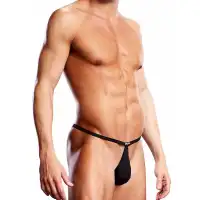 Изображение  Мужские V-стринги Pouch черного цвета S/M