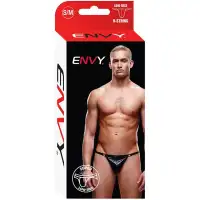 Изображение  Глянцевые мужские V-стринги Envy черные S/M