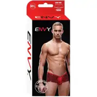 Фото  Блестящие мужские трусы-хипсы Envy красные M/L