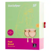 Satisfyer, Германия Набор из двух менструальных чаш Satisfyer Feel Good оранжевый — купить в Минске Фото Satisfyer, Германия Набор из двух менструальных чаш Satisfyer Feel Good оранжевый