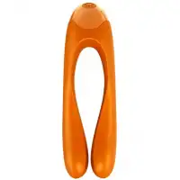 Фото Satisfyer, Германия Универсальный перезаряжаемый вибростимулятор Satisfyer Candy Cane оранжевый