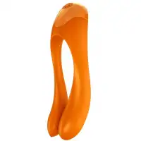 Фото Satisfyer, Германия Универсальный перезаряжаемый вибростимулятор Satisfyer Candy Cane оранжевый
