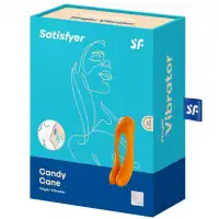 Фото Satisfyer, Германия Универсальный перезаряжаемый вибростимулятор Satisfyer Candy Cane оранжевый