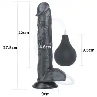 Изображение Lovetoy, Китай Черный фаллос с имитацией семяизвержения Lovetoy Squirt Extreme 28 см