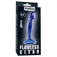 Фото Lovetoy, Китай Анальная втулка Lovetoy Flawless Clear Prostate Plug синего цвета 17 см