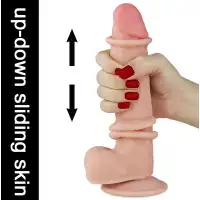 Изображение Lovetoy, Китай Гнущийся фаллоимитатор с эффектом двойной кожи Lovetoy Sliding-Skin Dual Layer Dong 21 см