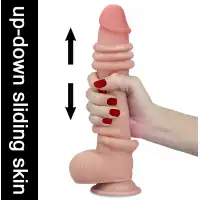 Изображение Lovetoy, Китай Гнущийся фаллоимитатор с эффектом двойной кожи Lovetoy Sliding-Skin Dual Layer Dong 23 см