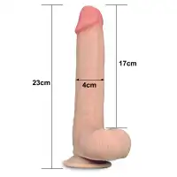 Изображение Lovetoy, Китай Гнущийся фаллоимитатор с эффектом двойной кожи Lovetoy Sliding-Skin Dual Layer Dong 23 см