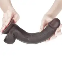 Фото Lovetoy, Китай Черный фаллоимитатор на присоске Lovetoy Sliding-Skin Dual Layer Dong 24 см