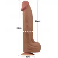Изображение Lovetoy, Китай Реалистичный фаллоимитатор-мулат на присоске Lovetoy Sliding-Skin Dual Layer Dong 36 см